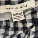American Eagle  Gingham Tie Back Mini Dress Cotton Blue White Checkered Dress XL Photo 3