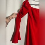 Nasty Gal  Red Flared Long Sleeve Mini Dress 4 Photo 4