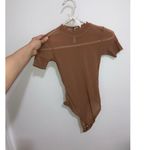 SKIMS  size XS mesh short sleeve bodysuit top sienna brown sheer kim k NWT Photo 5