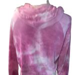 Tie Dye Crop Hoodie Pink and White Small Photo 3