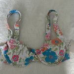 Musera Floral Bikini Top with Blue and Green Accents White Photo 0