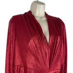Tadashi Shoji  Metallic Long Sleeve Evening Gown Deep Red Size XXL Photo 9