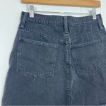 Madewell  Black Rigid Denim A-Line Mini Skirt Lunar Wash Cutout Edition Photo 9
