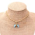 Beaded by Meg Aqua Mini Crescent Choker Photo 0