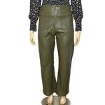 Anthropologie MAEVE x  Colette Cropped Wide Leg Faux Leather Pants, Moss, 33T Photo 6