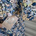 Belle Sky Belle & Sky Top Women's Size Small Blue Floral Boho Ruffled Lace Casual Blouse Photo 6