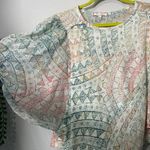 Anthropologie Eri + Ali Briony Multicolored Dolman Balloon Sleeve Top Mosaic Sm Photo 3