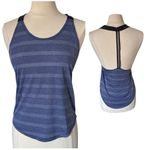 Nike  Women's Blue Black Striped Racerback Tank Top XS Lightweight Athletic‎ Photo 1
