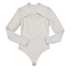 Abercrombie & Fitch beige bodysuit with cutout and mock neck Photo 1