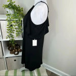 1. State  Black Jersey Knit Draped Shoulder Dress NEW Size M Photo 4