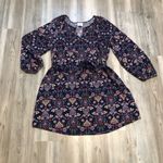 st. john's bay St. John’s Bay Tunic/Dress with Belt, XL, Navy Base, Floral Pattern Photo 4