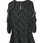 H&M Divided Black White Floral Long Sleeve Ruffle Mini Dress S Photo 1