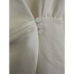 NWT Commense Womens Collared Cuffed Sleeve Button Wrap Short Dress White Medium Photo 8