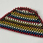 Vintage Czechoslovakia 1930's Wooden Beaded Clutch Makeup Purse Red Photo 4