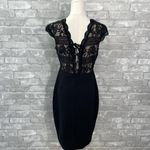 Haute Monde Black Lace Mini Dress Photo 5