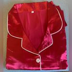 Dark pink satin 2 piece short pajama set (only one set for sale) Size XXL Photo 1