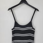 C+D+M Womens Tank Dress‎ XL Black White Ribbed Knit Pullover Spaghetti Straps Photo 9