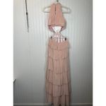 Leena for Mac Duggal 55817 High Neck Tiered Prom Dress Dress Blush Cut Out Sze 6 Pink Photo 2