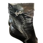 Tod's  Women's Black Leather Side Zipper Pointed Toe Heeled Boots Size 10 Photo 4