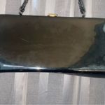 Vintage patent Leather Hinged Top Handle Bag black w/ gold hardware Spilene Photo 4