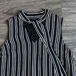 Who What Wear Black White Striped‎ Tie Neck Sleeveless Shift Dress Size Small Photo 2