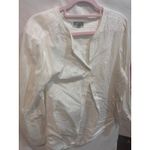 JM Collection  White Embroidered Tunic Blouse Long Sleeve Women Size Medium Photo 2