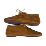 Minnetonka Vintage Moccasins Women's 8 Brown Suede Thunderbird Lace-Up Shoes Photo 6