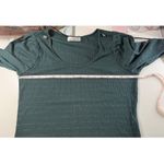 89th Madison Teal Ribbed Puff Sleeve Top with Sparkle Size S Feminine Chic Green Photo 7