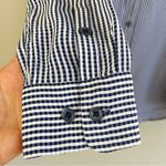 Equipment  Femme Navy and White Gingham Silk Button Down Blouse Size Small Photo 5