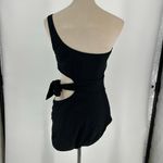 Aerie NWT  Cut Out Tie Asymmetrical One Piece Swimsuit Black 1 PC Photo 2