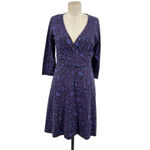 Patagonia Margot Faux Wrap Dress Purple Floral Paisley Size Medium Photo 2
