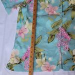Tommy Bahama  Women's Green Floral Short Sleeve Button Down Shirt Size M Photo 4