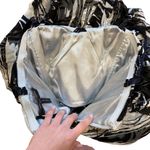 BCBGMAXAZRIA  Strapless Silk Evening Gown Black & White Rhinestone Embellished Photo 9