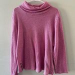 Croft & Barrow Sweater XXL Pink Cowl Neck Thermal Waffle Knit Long Sleeve Photo 0