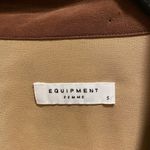 Equipment Color Block Silk Button Front Blouse Size Small In Camel Multi Photo 5