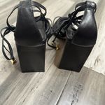 Schutz  Leaf Strappy Lace Up Heels Women's Black Gold Detail Size 10 EUC Photo 4