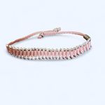 Heart You Back pink dog bone bracelet with silver bones and paws Photo 6