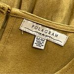 Polagram  blouse shirt top size Medium yellow/green embroidered flower design Photo 3