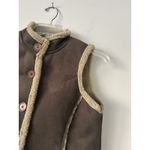 Women's Boden Faux Suede Sherpa Shearling Lined Vest Size Small Western Chic Brown Photo 8