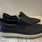 Ecco Women's Leather Soft 7 Woven Slip-On Shoes Black Size 8-8.5 /39 Sneakers Photo 0