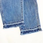 Abercrombie & Fitch Distressed Denim Jean Overalls Raw Hem Straight Slim Blue Photo 8