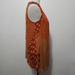 Soft Surroundings Orange Animal Geo Print Tassel Sleeveless Tunic Size Small Photo 3