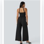Halara NWT Breezeful Halter Ruffle Buckle Pocket Wide Leg Quick Dry Jumpsuit size S Photo 1