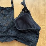 Aerie Crochet Floral Lace Black Push-up Bralette, Size Medium Photo 14