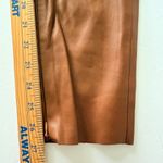 ZARA  Faux Leather Pants Brown High Rise Stretch Fit Slim Silhouette Sz M (Flaw) Photo 5