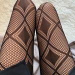 Argyle Jacquard‎ Hollow Out Tights High Waist Comfy Pantyhose Black One Size Photo 5
