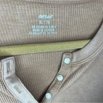 Aerie  Top Womens XL Beige Ribbed Waffle Knit Henley Layering Essential Outdoor Photo 3