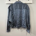 Ramy Brook Lia Bomber Jacket Small Blue w/ Lurex Stripe Photo 6
