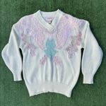 Jaclyn Smith Vintage Pastel Coquette Fairycore whimsical Sweater with pink sequin accents Photo 0