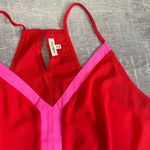 Main Strip Chiffon Colorblock Tank Top Womens Plus 3X Red Pink Feminine Flirty Photo 1